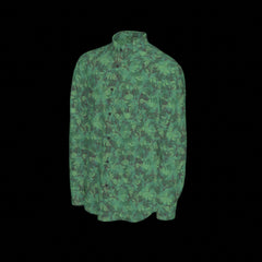 Left of green camouflage shirt on a black background