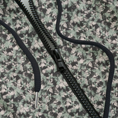 Front detail of Hoodie with black and white pattern