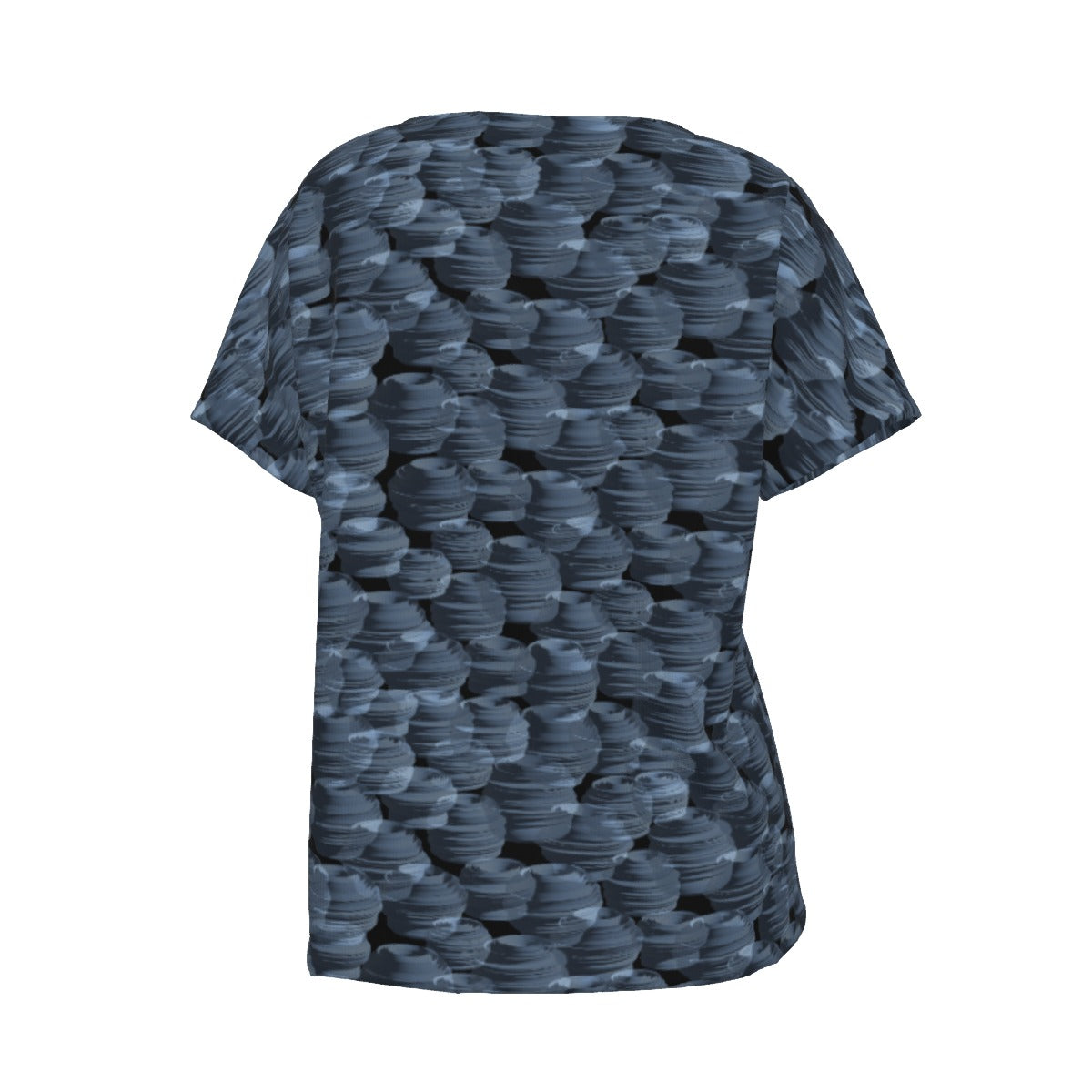 Loose fit V-neck Short Sleeve T-shirt / Pottery Art Design