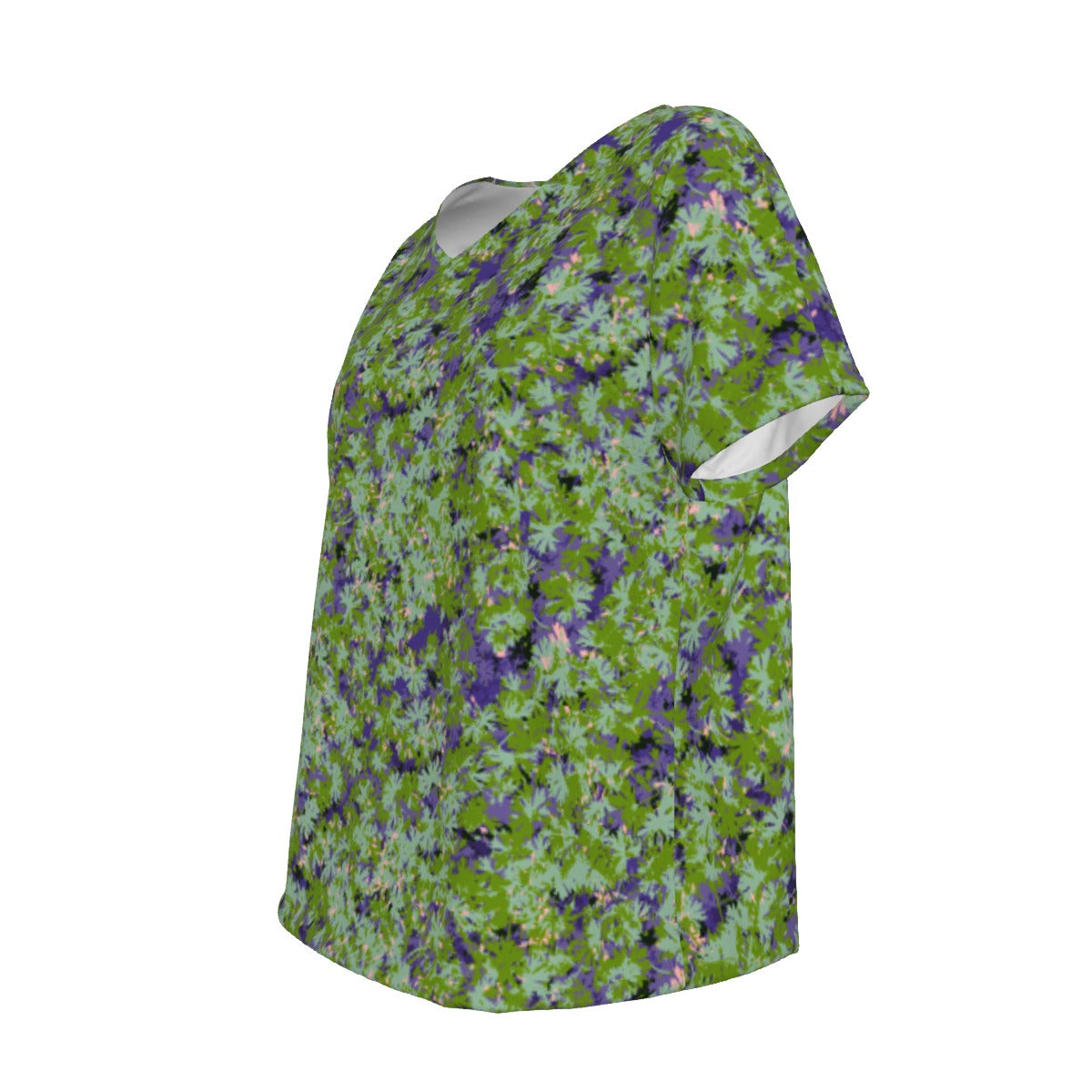 Women's V-Neck Short Sleeve T-shirt / Light Femanin Camo Design