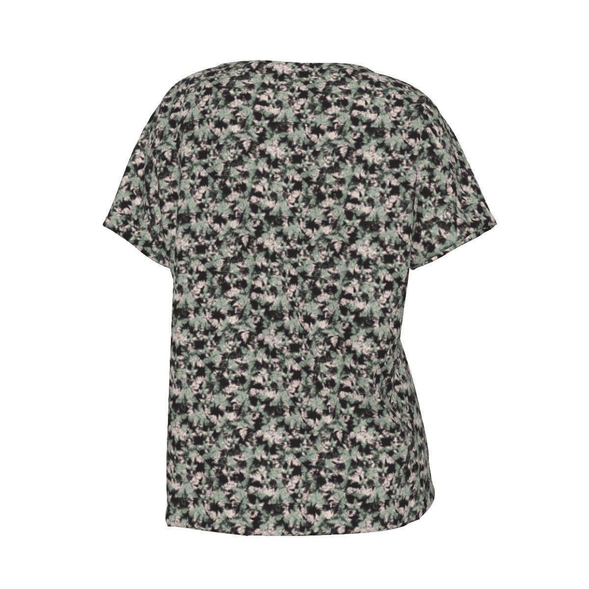 Women's V-Neck Short Sleeve T-shirt / Delicate Wild Sage Design
