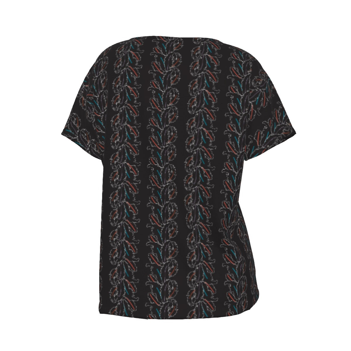 Women's V-Neck Short Sleeve T-shirt / Feather Glow Design
