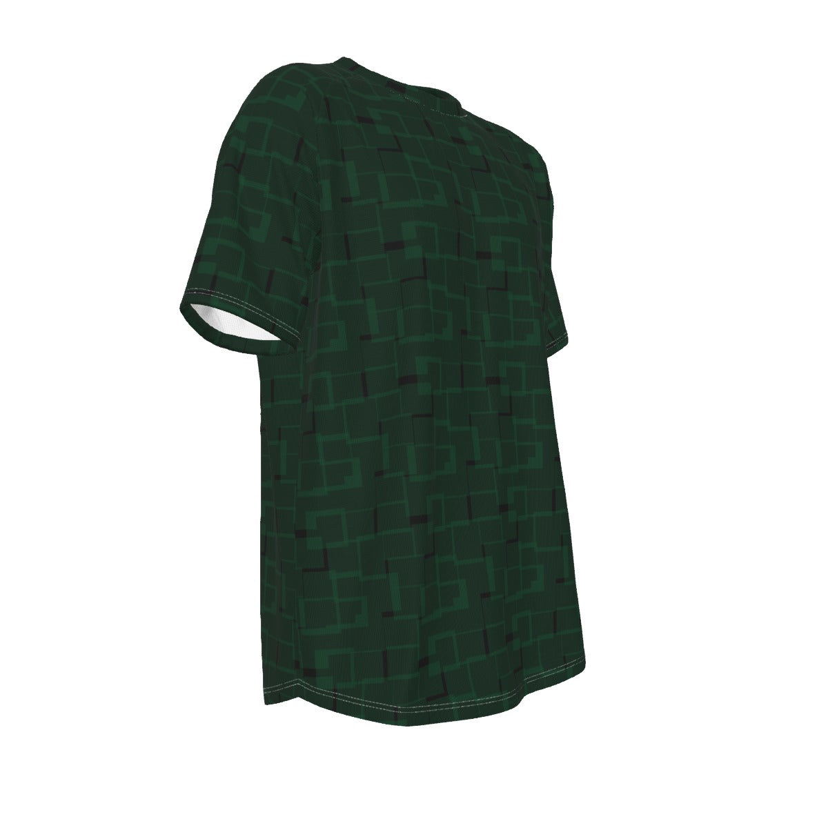 Men's short-sleeve T-shirt / Dark Green Burr Design