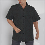 Men's Button Down Hawaiian Style Loose Fit Shirt Phantom Sky Print