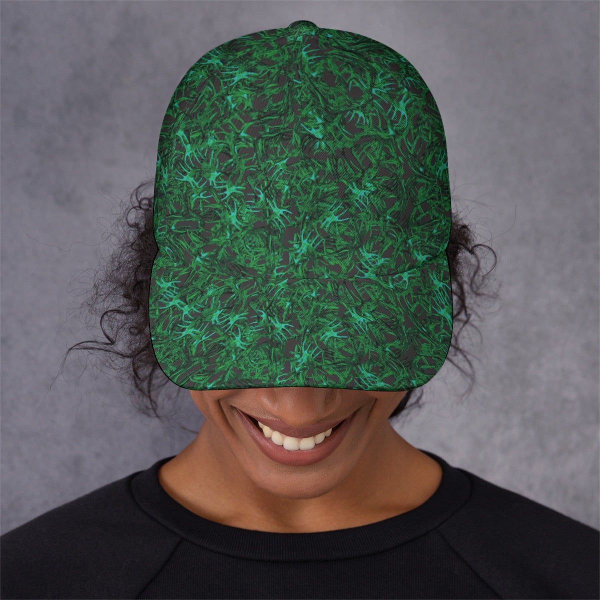 Peaked Mesh Cap with Black Buckle / Deer Antler Design