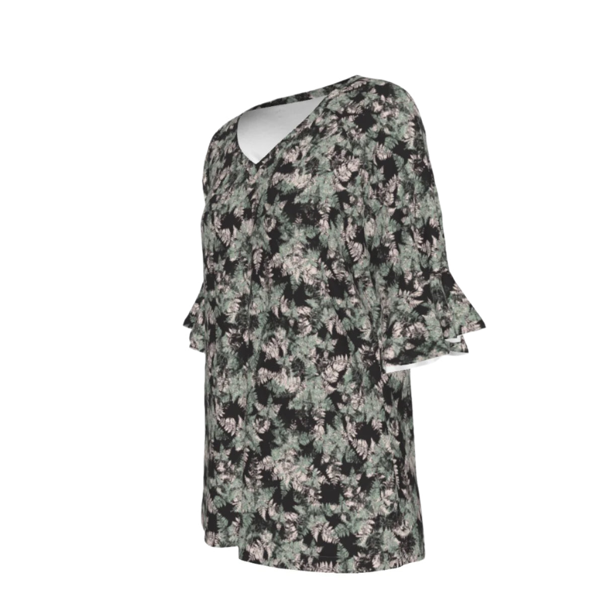 Delicate Wild Sage Soft Bell Sleeve CCW Blouse