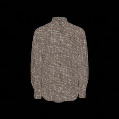 Front of a brown long sleeve shirt on a black background
