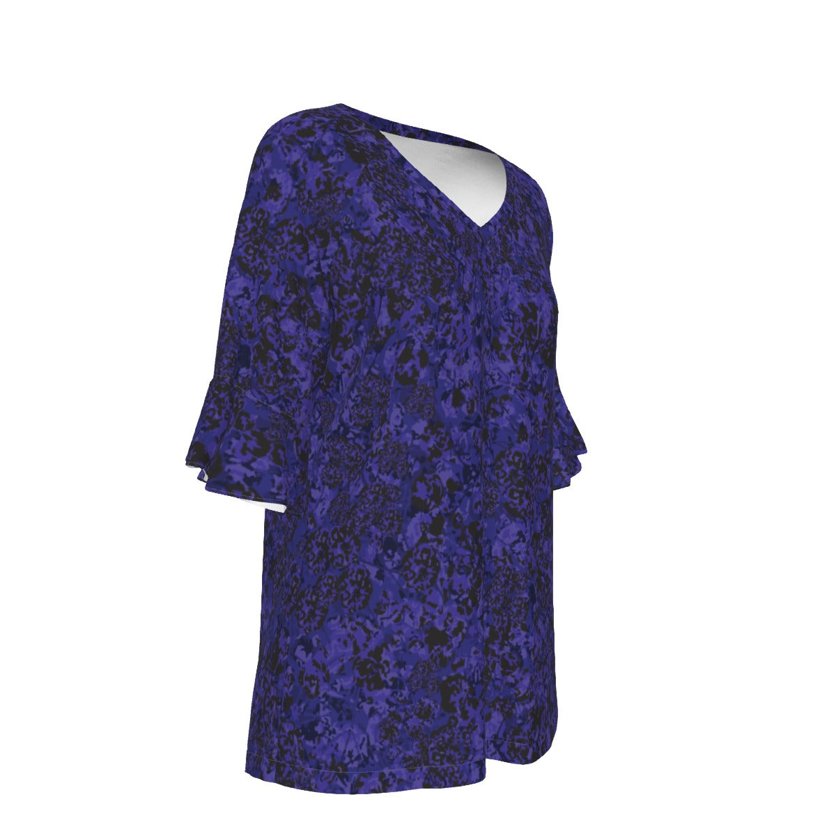 Dark Purple Joy Soft Bell Sleeve CCW Blouse