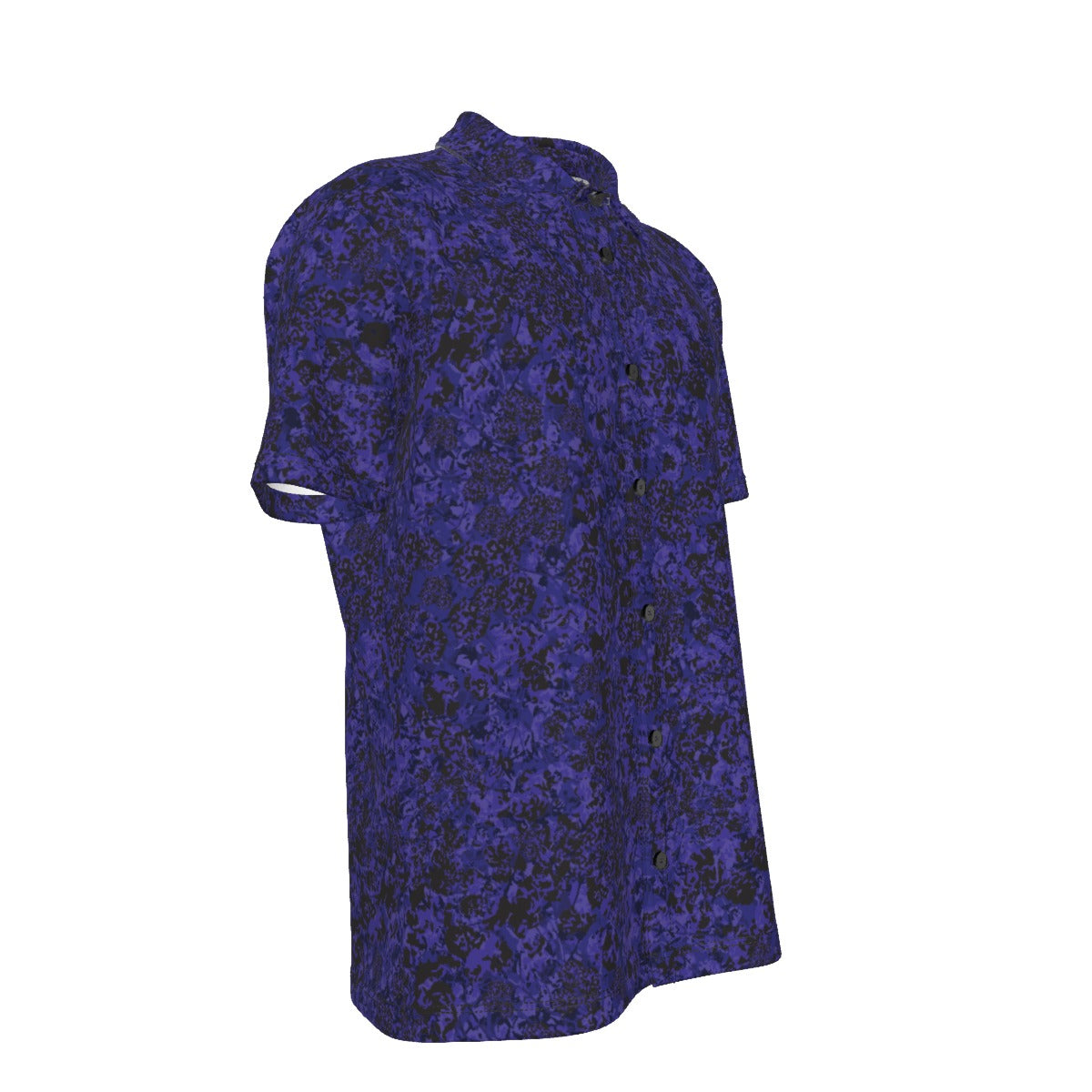 Men's Button Down Short Sleeve Shirt / Dark Purple Joy Design