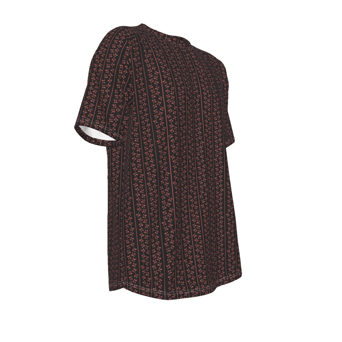 Men's short-sleeve T-shirt / Chocolate Floral Strips