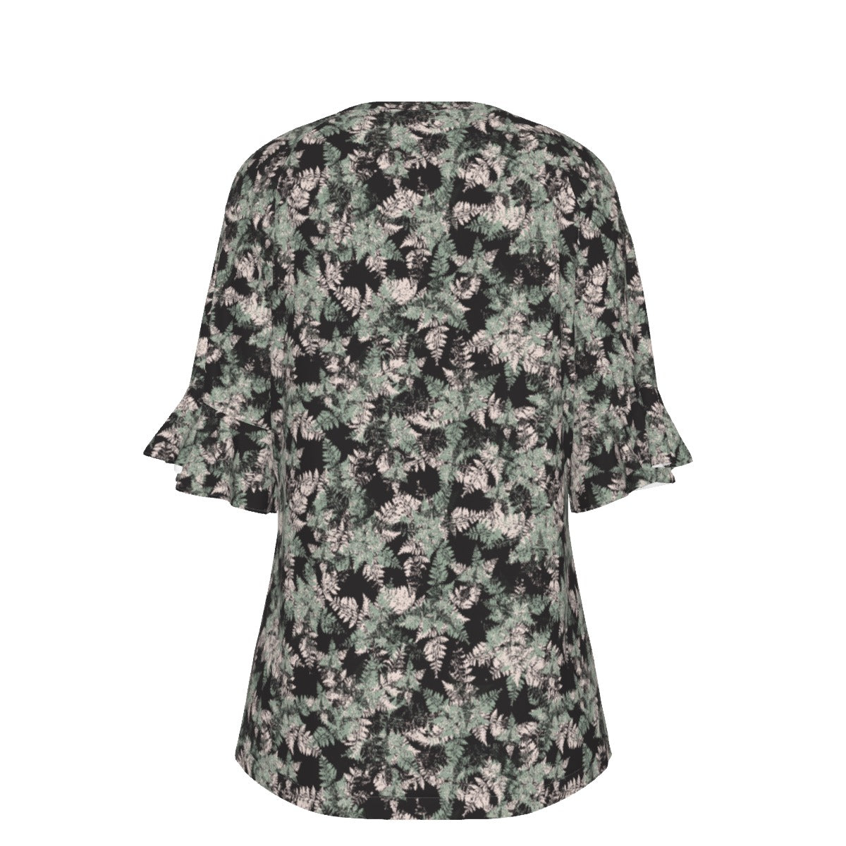 Delicate Wild Sage Soft Bell Sleeve CCW Blouse