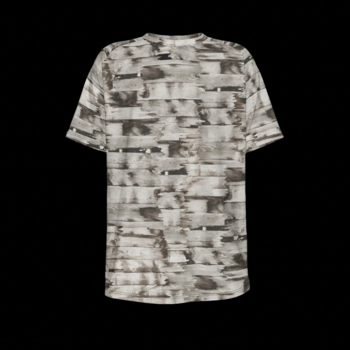 Front of T-shirt with abstract pattern on a black background