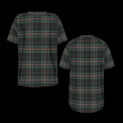 Front and Back of plaid shirt on a black background