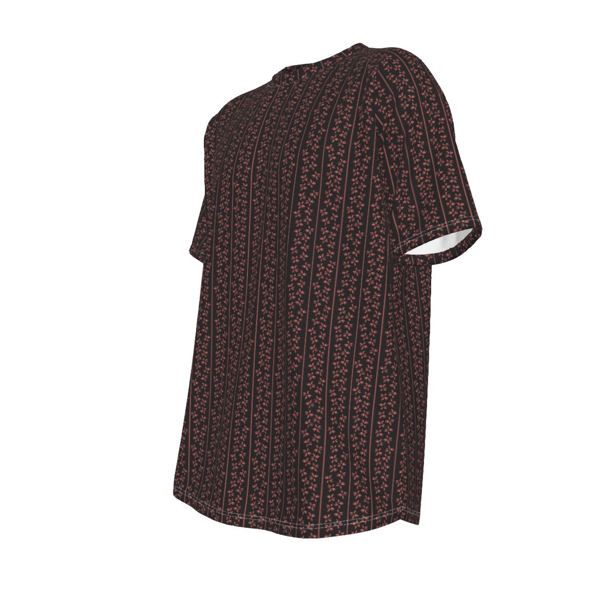 Men's short-sleeve T-shirt / Chocolate Floral Strips