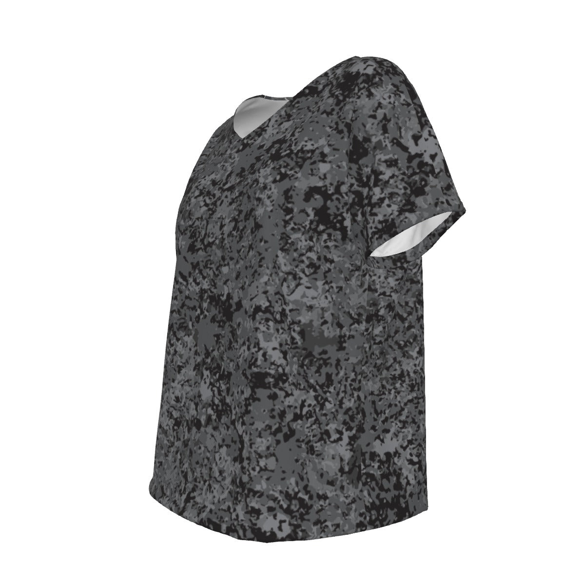 Women's V-Neck Short Sleeve T-shirt / Grey Rush