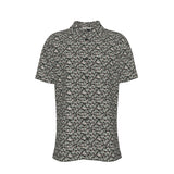 Men's Button Down Short Sleeve Shirt / Delicate Wild Sage Design
