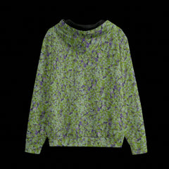 Back of black zipper camouflage pattern hoodie on a black background