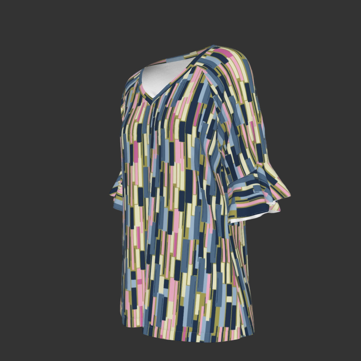 Modern Pastel Soft Bell Sleeve CCW Blouse