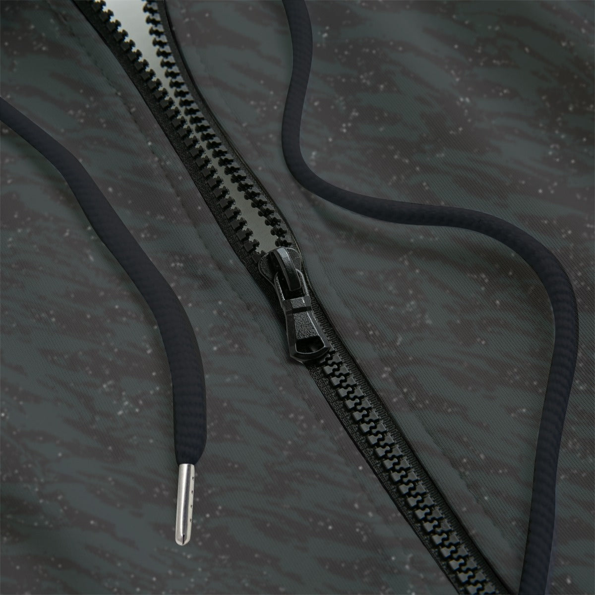 Front pattern of a black patterned hoodie