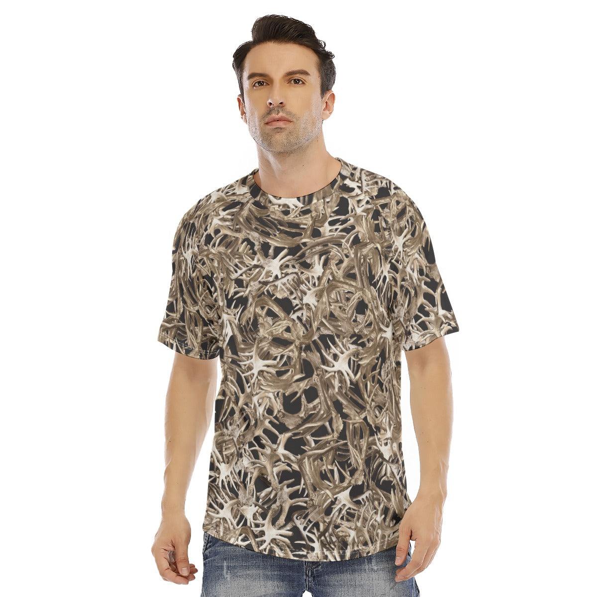 Men's short-sleeve T-shirt / Random Antler on Black