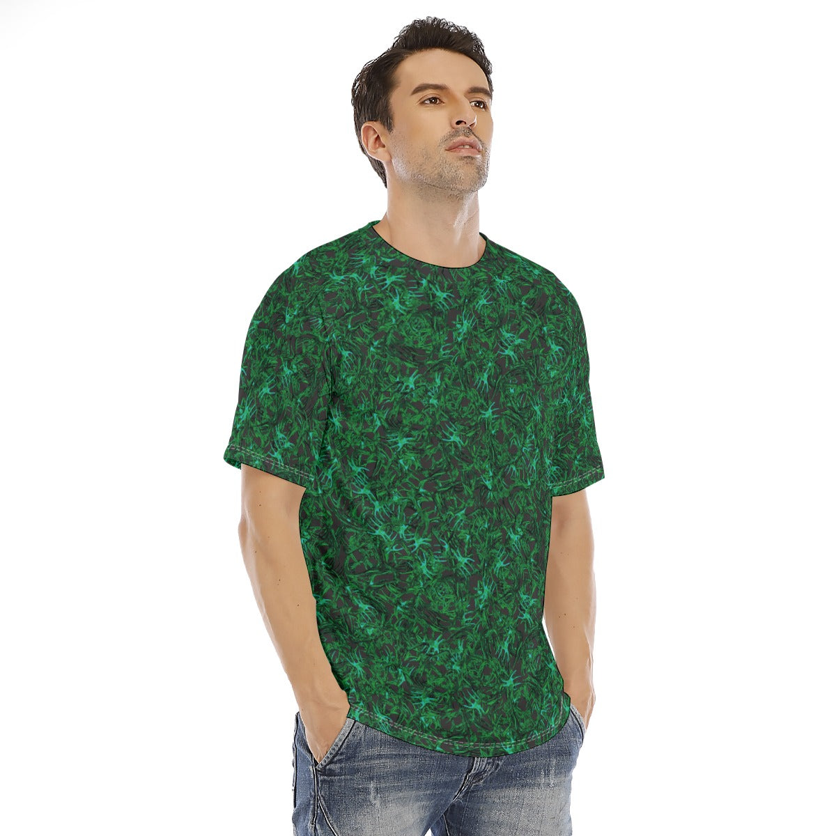 Men's short-sleeve T-shirt / Antler Random Green Design
