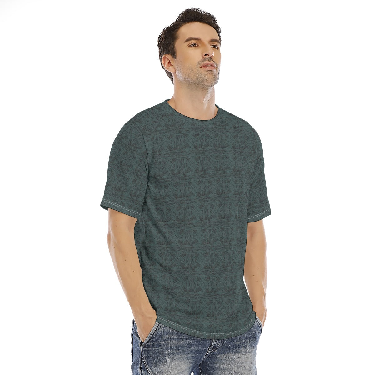 Men's short-sleeve T-shirt / Cyan Lattice