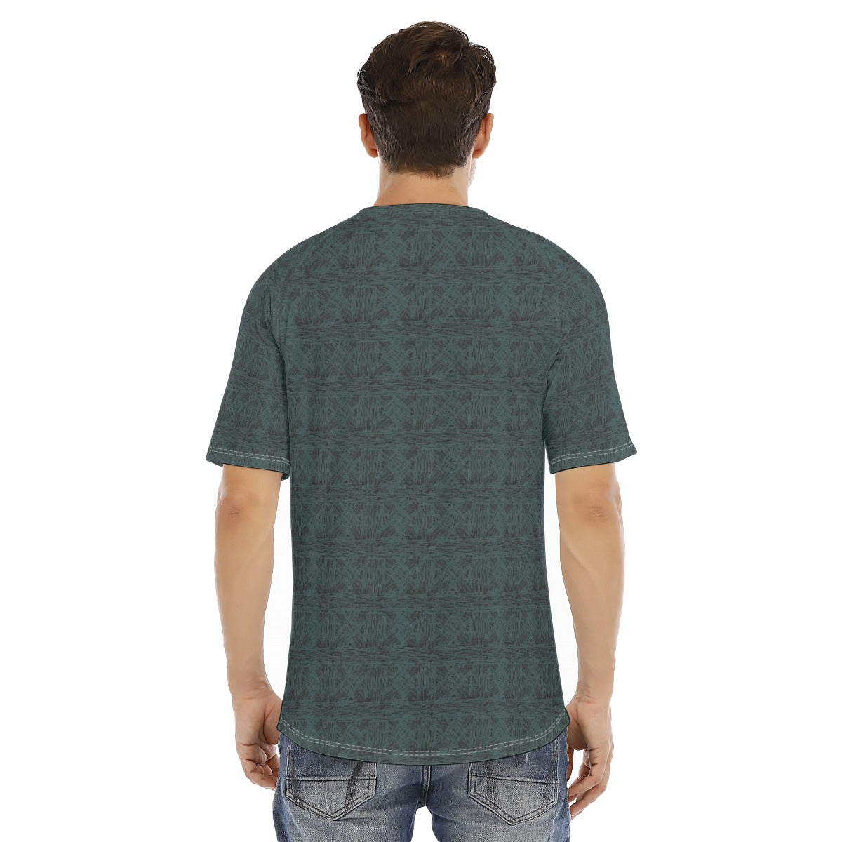 Men's short-sleeve T-shirt / Cyan Lattice