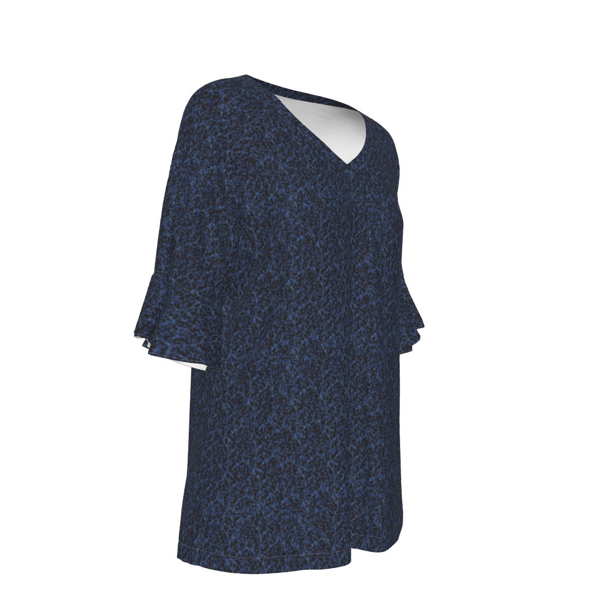 Women’s V-neck T-Shirt with Bell Sleeve / Dark Blue Masculine