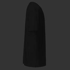 Right side of black T-Shirt on a black background