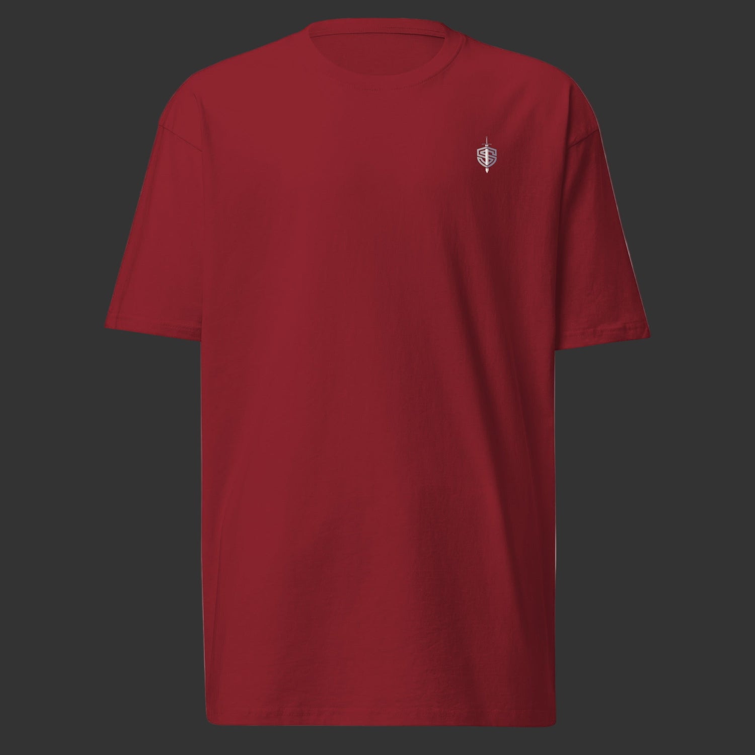 Front of Red T-Shirt on a black background