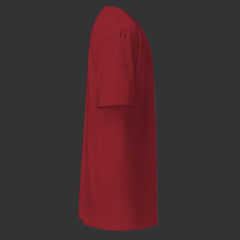 Right side of Red T-Shirt on a black background