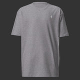 Front of Grey T-Shirt on a black background