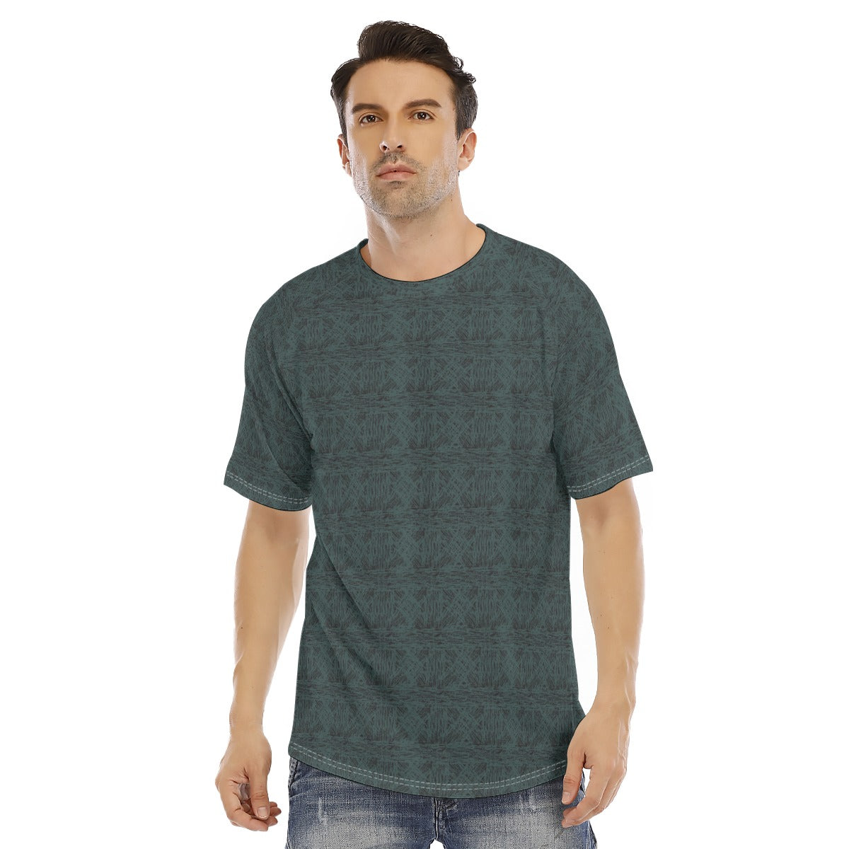 Men's short-sleeve T-shirt / Cyan Lattice