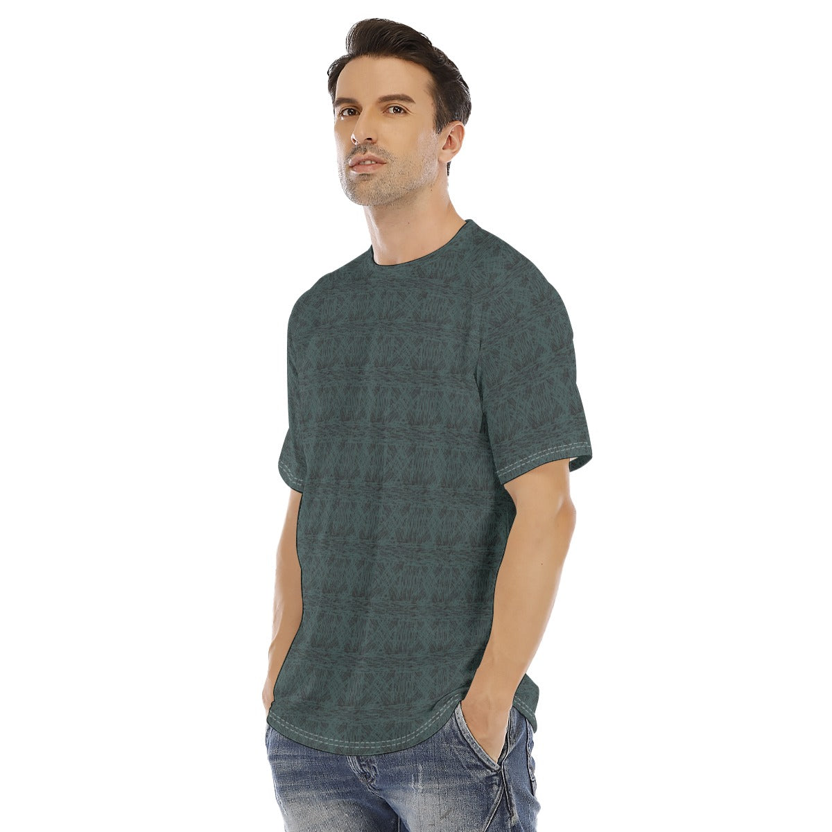 Men's short-sleeve T-shirt / Cyan Lattice